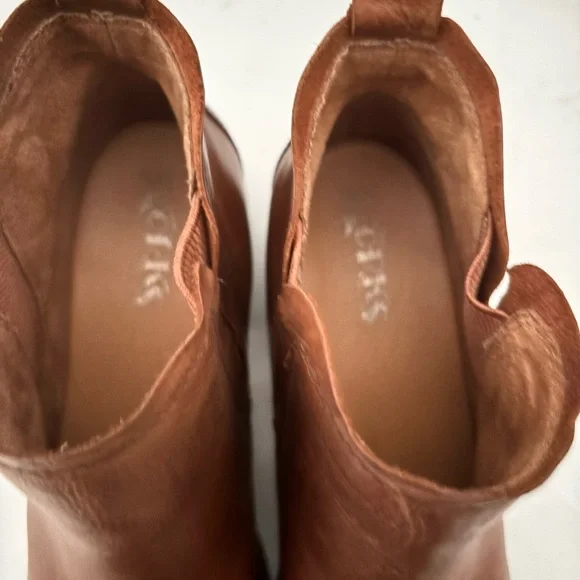 WOMENS KORKS KORK-EASE LEATHER ANKLE BOOTS COGNAC BROWN  SZ 9.5 - Picture 6 of 14